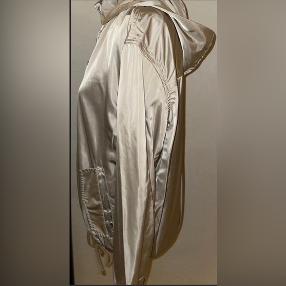 New Michael Kors Khaki Satin Lightweight Bomber Jacket Size Large✨Beautiful!! - Picture 7 of 11